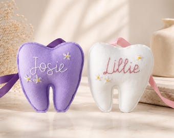 Custom Embroidered Tooth Fairy Pillow: Personalized Felt Keepsake