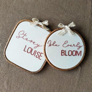 Custom Hand-Embroidered Baby Name Hoop: Personalized Nursery Decor