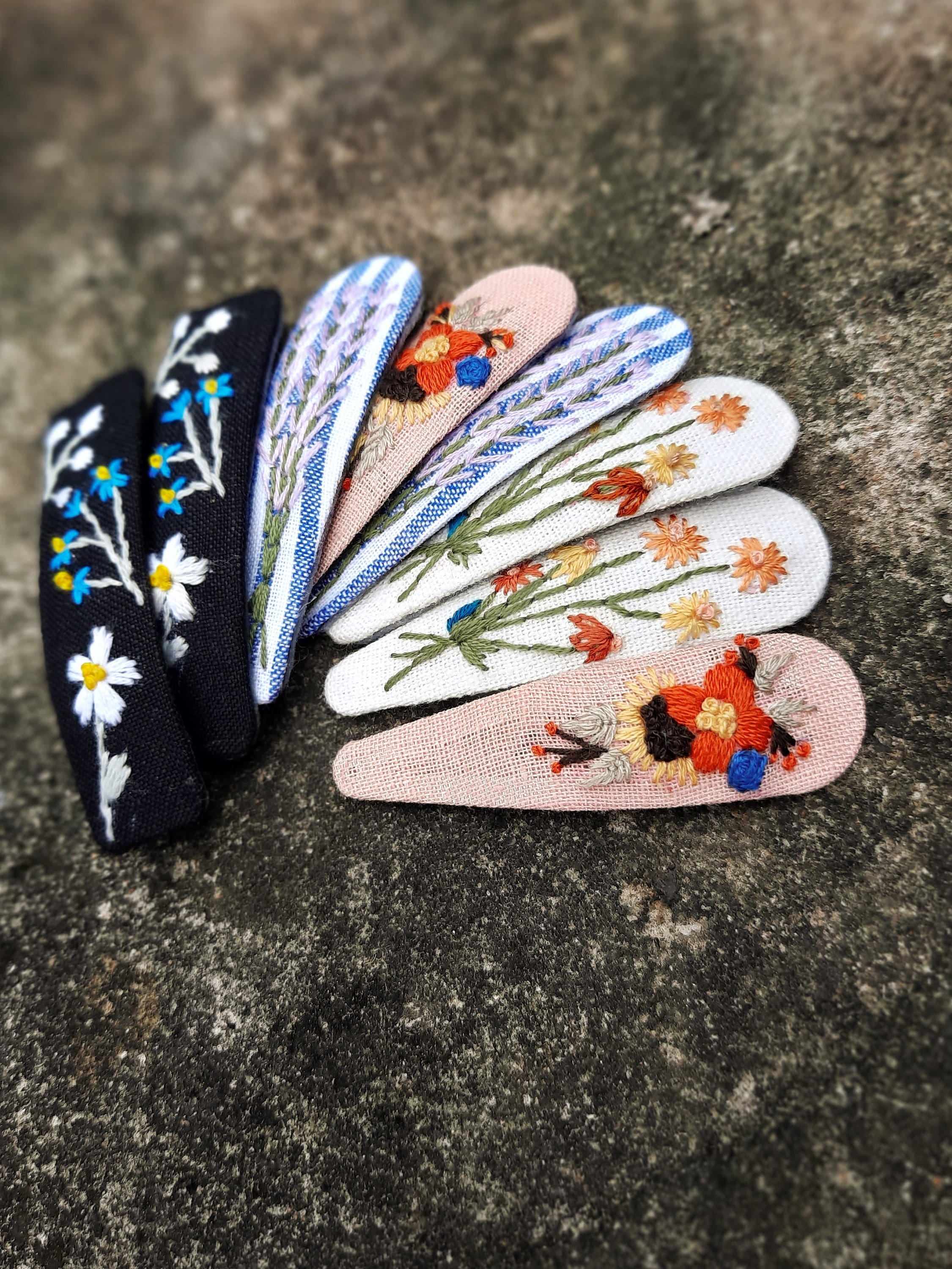 Embroidered hair clipsHand embroidery clip hair clip for Etsy