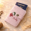 Hand-Embroidered Floral Passport Holder: Personalized Travel Wallet product logo