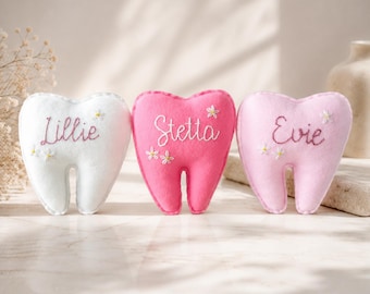Personalized Tooth Fairy Pillow: Handmade Felt Keepsake with Custom Embroidery