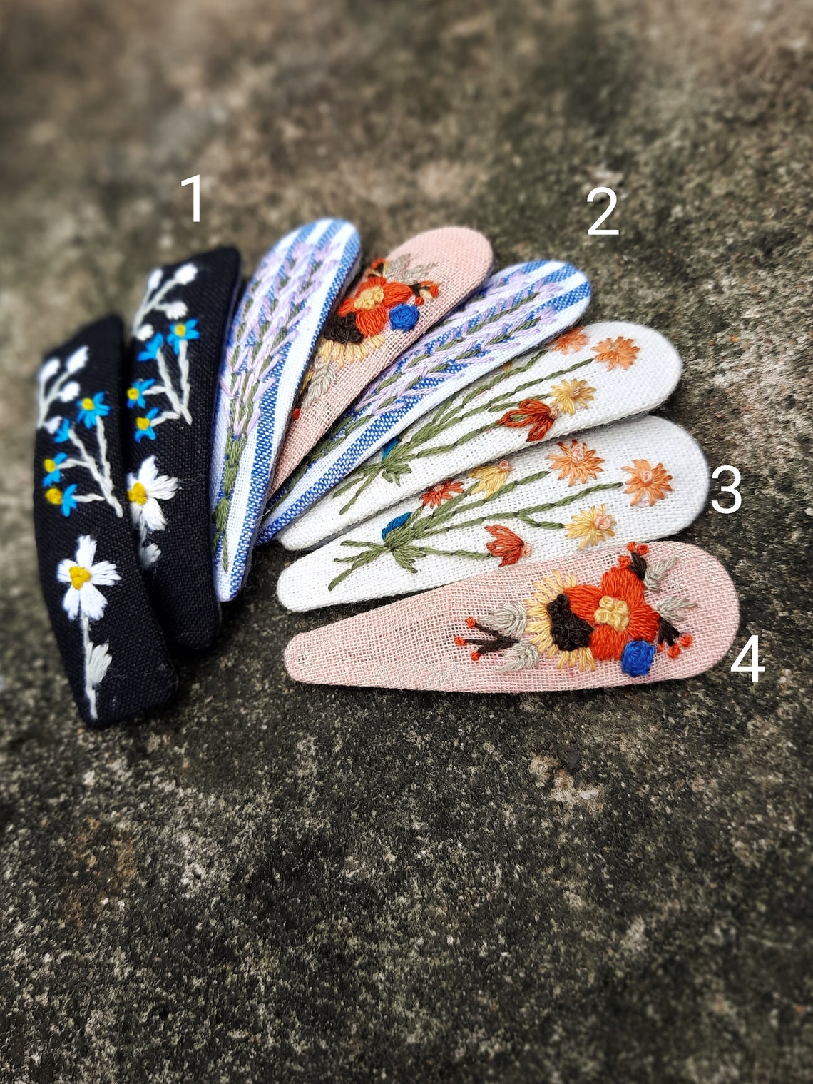 Embroidered hair clipsHand embroidery clip hair clip for Etsy