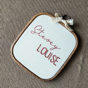 Custom Hand-Embroidered Baby Name Hoop: Personalized Nursery Decor