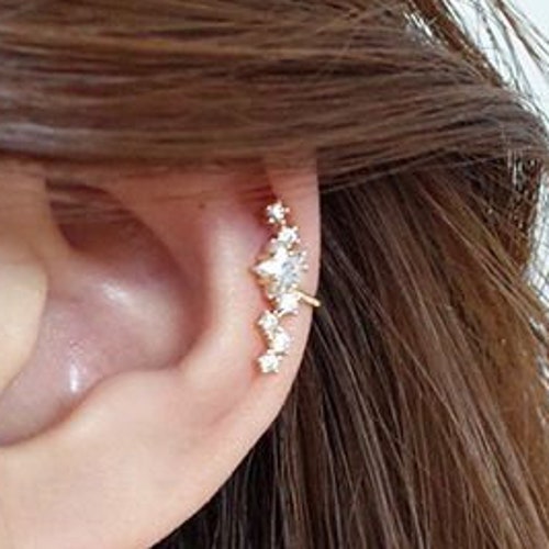 Minimalist Star Ear Cuff Stardust Ear Cuffs No Piercing Etsy