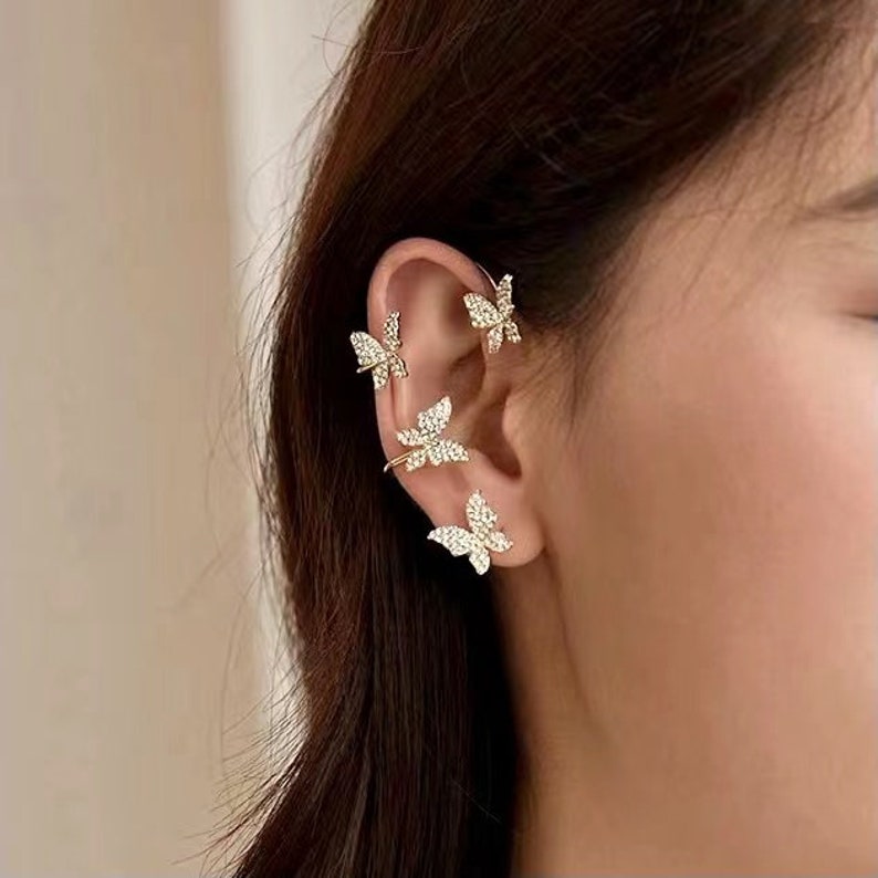 Butterfly Ear Cuffs No Piercing Ear Climber Ear Cuff No Etsy