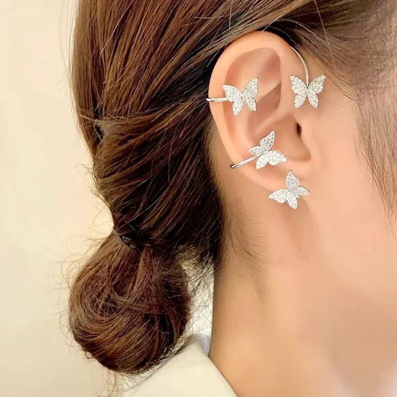 Butterfly Ear Cuffs No Piercing Ear Climber Ear Cuff No Etsy