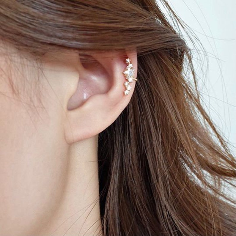 Star Ear Cuff Ear Cuff No Piercing Gold Ear Cuffs Ear Etsy
