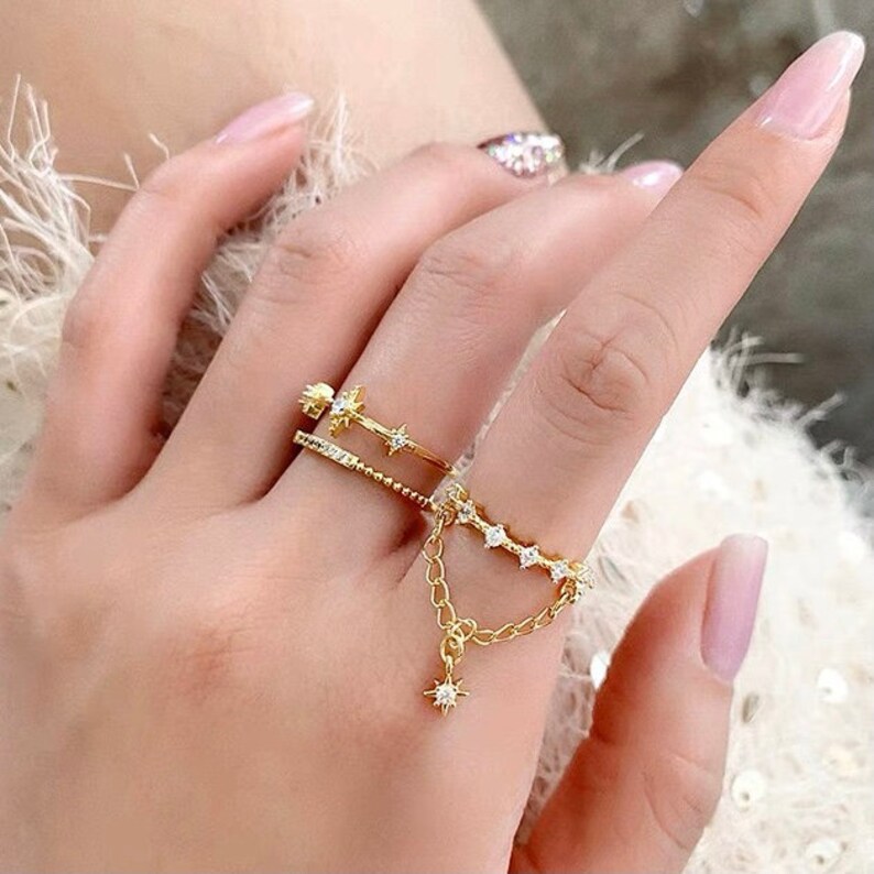 Cute Rings Star Ring Sets Stackable Star Ring CZ Rings Etsy
