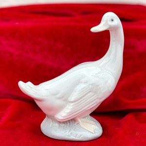 Nao duck figurine, handmade porcelain goose