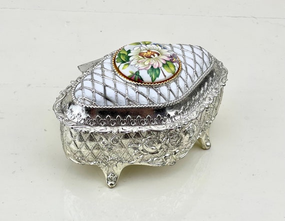 Japanese trinket box with lid, Vintage jewelry bo… - image 3