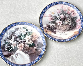 Lena Liu Floral Plate Set: Parrot Tulips & Lilies, WS George Mini Collection