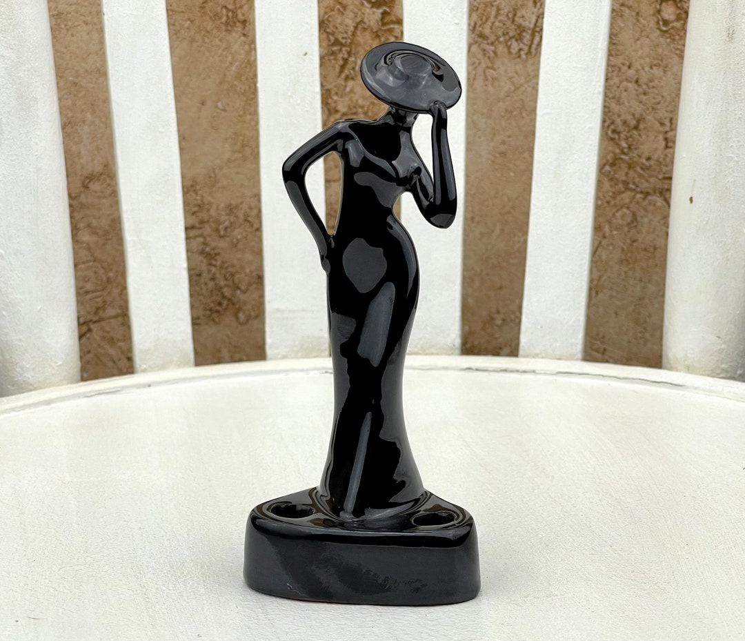 Black Lady Figurine Surrealism Art Vintage Pretty Figurine Etsy