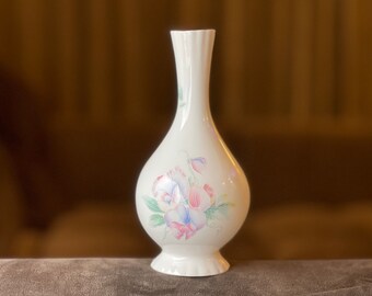 Aynsley Little Sweetheart Bud Vase, Hand-Painted Floral Bone China, England