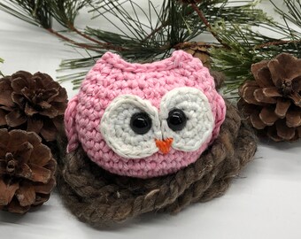 Hecho a mano Crochet Búho Amigurumi / Bonita Decoración, Peluche, Stuffie / Hilo de Algodón