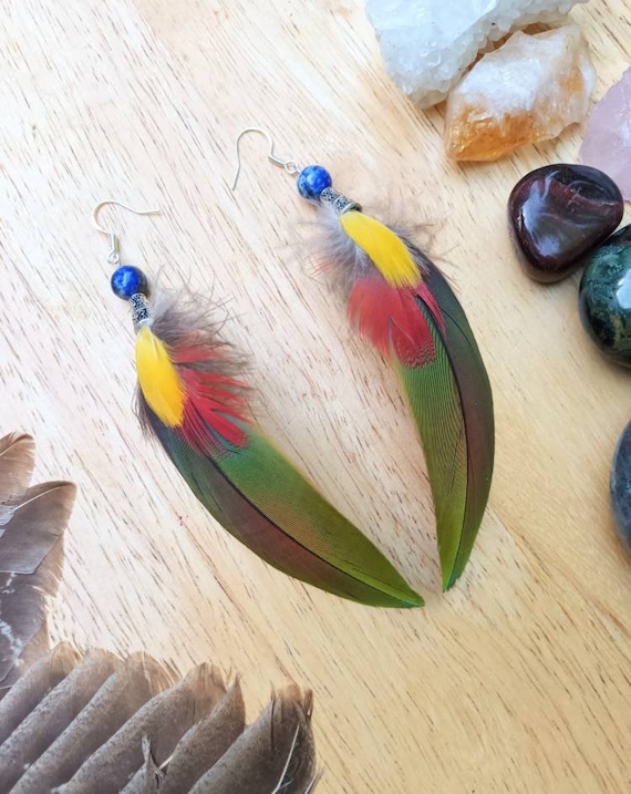 Rhinestones studded Feather Tassel Design Artificial Earrings – Indian  Petals