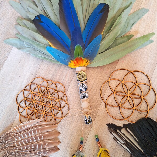 Chakapa ~ Shacapa ~ Leaf Rattle ~ Shamanic Rattle ~ Shipibo Icaro ~ Flower of Life ~ Hummingbird ~ Macaw Feather~ Lapis Lazuli ~ Aventurine