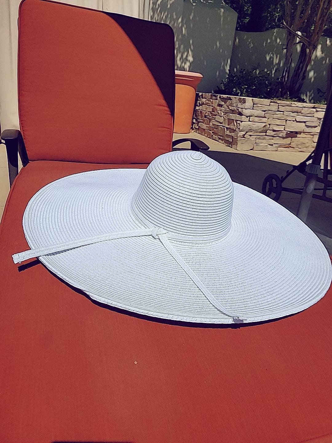 Oversized White Hat Floppy Hat Brim Sun 