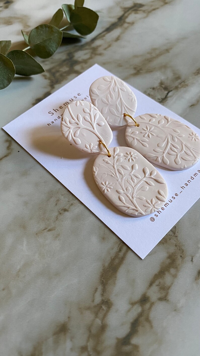 Noah earrings Polymer clay earrings clay earrings floral accessories nickel free polymer clay boho gift for her