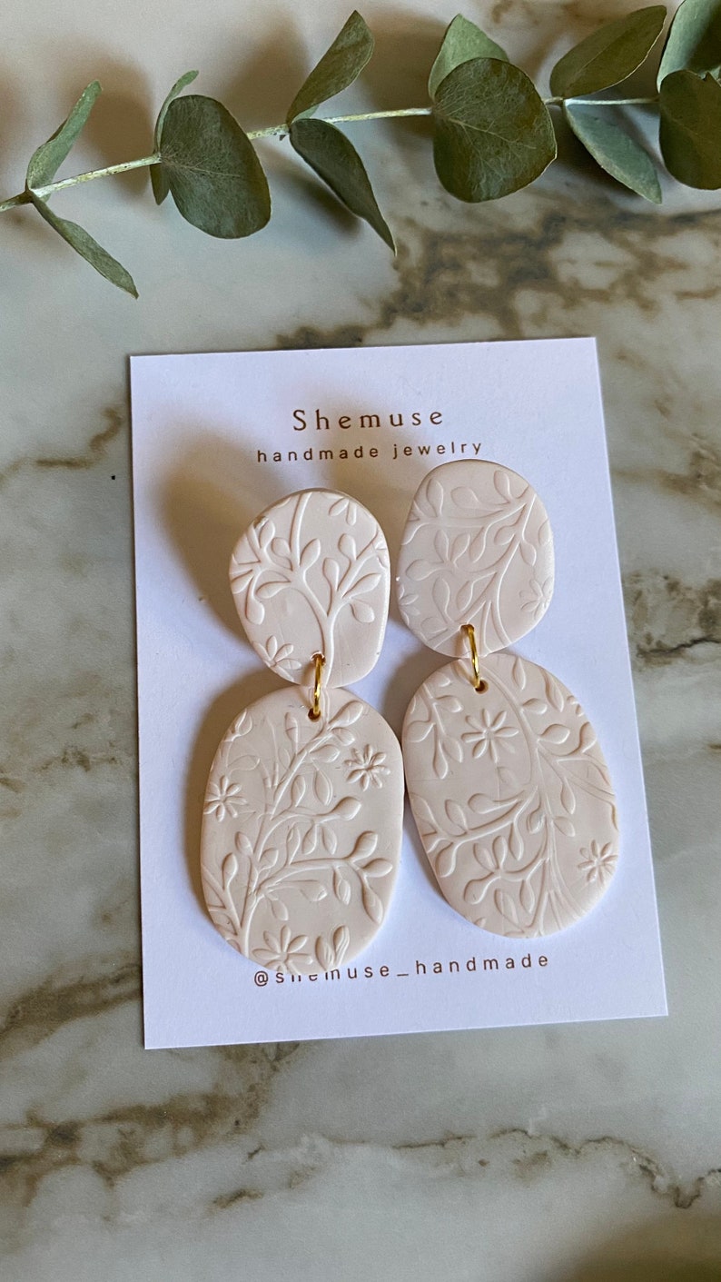 Noah earrings Polymer clay earrings clay earrings floral accessories nickel free polymer clay boho gift for her
