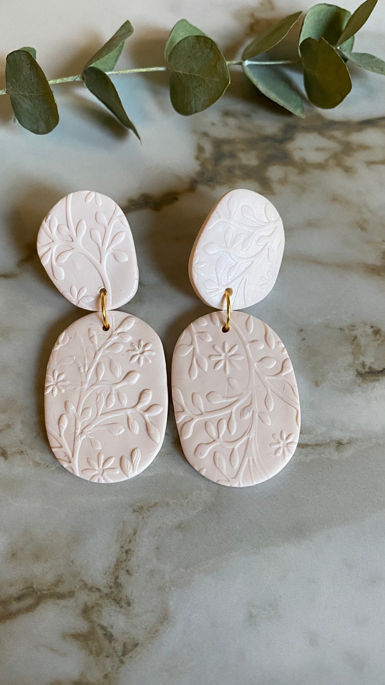 Noah earrings Polymer clay earrings clay earrings floral accessories nickel free polymer clay boho gift for her