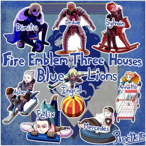 Emblema fuoco Tre case: adesivi leoni blu