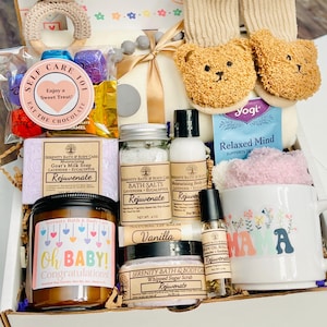 Caixa de presente para nova mamãe, presente para gravidez, presente pós-parto para futura mamãe, presente de autocuidado para nova mamãe, presente de parabéns para bebê e nova mamãe, caixa de presente para spa