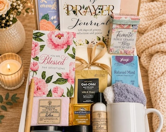 Deluxe Christian Gift for Her, Devotional Gift Box for Women, Faith Care Package, Encouragement Gift, Birthday, Christmas, Thinking of You