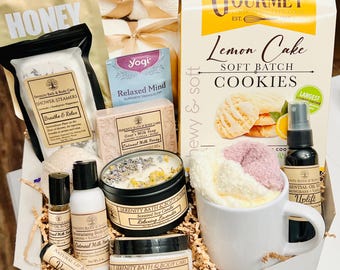Hygge Gift Box with Blanket, Sympathy Gift Basket, Mother's Day Gift, Thinking of You, Birthday Gift for Women, Pamper Gift Basket for Her