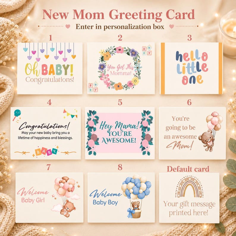 New Mom Gift Box – Pregnancy Care Package for Expecting or Postpartum Mom, Self Care Gift, Baby Rabbit Rattle, New Mom Affirmation Card image 14