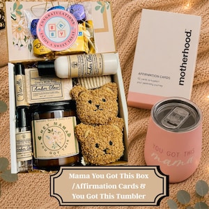 New Mom Gift Box – Pregnancy Care Package for Expecting or Postpartum Mom, Self Care Gift, Baby Rabbit Rattle, New Mom Affirmation Card MamaYouGotThisBox