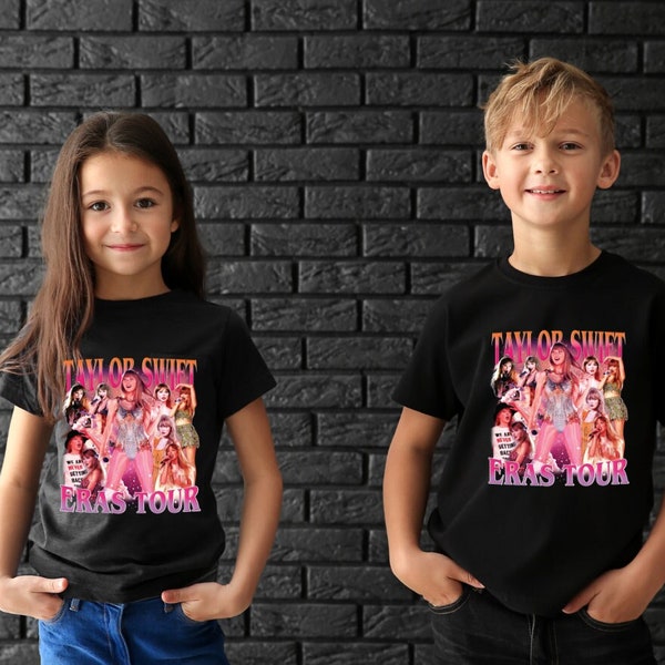 Kids Taylor Swift ERA tour tshirt jumper in black - Swiftie Gifts, Taylor Swift Fan, Taylor's Version |