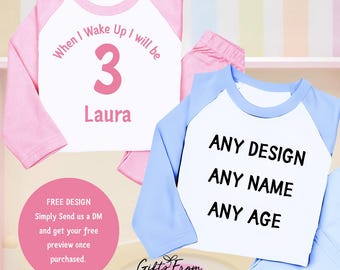 Pijamas infantiles personalizados / Cualquier diseño, nombre y edad / DISEÑO GRATIS