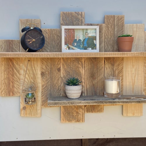 Reclaimed Wood Floating Shelves Bare Wood Etsy UK
