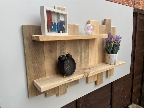 Pallet wood floating shelves deals