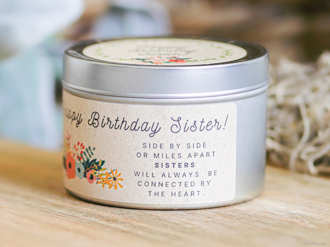 Happy Birthday Sister Candle Birthday Gift for Sister Etsy UK