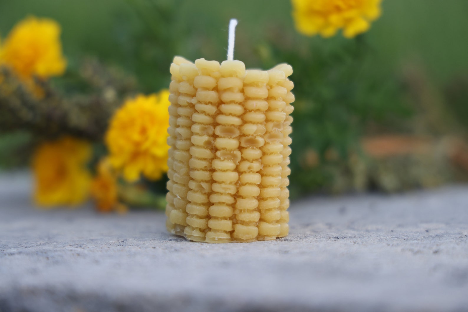 CornShaped Beeswax Candle Corn Pillar Candle Pure Etsy