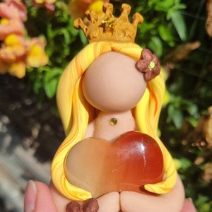 Mookaite Crystal Polymer Clay Sculpture Perfectly Imperfect Treasure Babe Worry Doll - please read item description