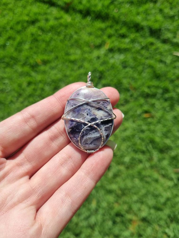 Tiffany Stone Pendant Necklace Crystal 
