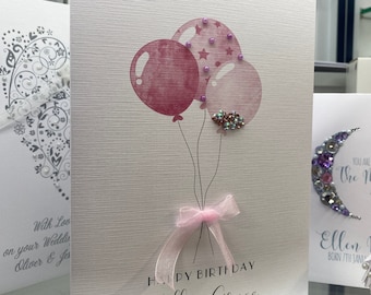 Carte d'anniversaire personnalisée, carte d'anniversaire de petite-fille, carte d'anniversaire d'épouse, carte d'anniversaire de fille, carte d'amie.
