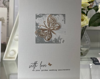 Golden Wedding Anniversary Card, Golden Anniversary, 50th Anniversary, Special Anniversary Card, Keepsake Card, 50th Wedding Anniversary