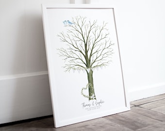 Wedding Guest Book Alternative, Personalised Wedding Fingerprint Tree, Guest Book,  Personalised Wedding Gift, Fingerprint tree,