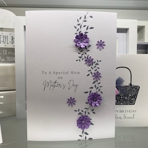 Tarjeta del Día de la Madre, Tarjeta del Día de la Madre hecha a mano, Tarjeta especial para mamá, Tarjeta del Día de la Madre 3D, Tarjeta de flores de papel, Tarjeta para mamá, Madre, Momia,