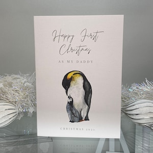 Primera Tarjeta de Navidad como Mi Papá, La Primera Tarjeta de Navidad de Papá, Tarjeta de Papá Nueva, Tarjeta de Navidad de Papá, Tarjeta Para Papá, Tarjeta Pingüino