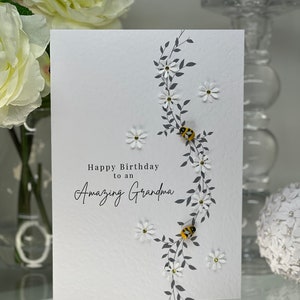Oma Happy Birthday Karte, Tolle Oma Geburtstagskarte, Besondere Karte, Oma Karte, Gardners Karte, Luxus Oma Geburtstagskarte, Bienen karte