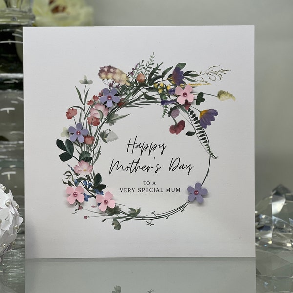 Mother's Day Card, Handmade Mother's Day Card, Special Mum Card, 3D Mother's Day Card, Paper Flowers Card, Card For Mum, Mother, Mummy,