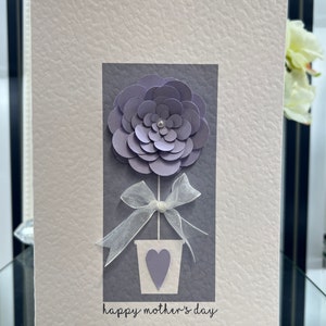 Tarjeta del Día de la Madre, Tarjeta del Día de la Madre hecha a mano, Tarjeta especial para mamá, Tarjeta 3D del Día de la Madre, Tarjeta de flores de papel, Tarjeta para mamá, madre, momia,