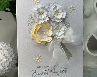 Daughter Wedding Day Card, Daughter Wedding Card, Bride Card, Bride Card From Mum, Beautiful Daughter Wedding Day Card, Keepsake Card