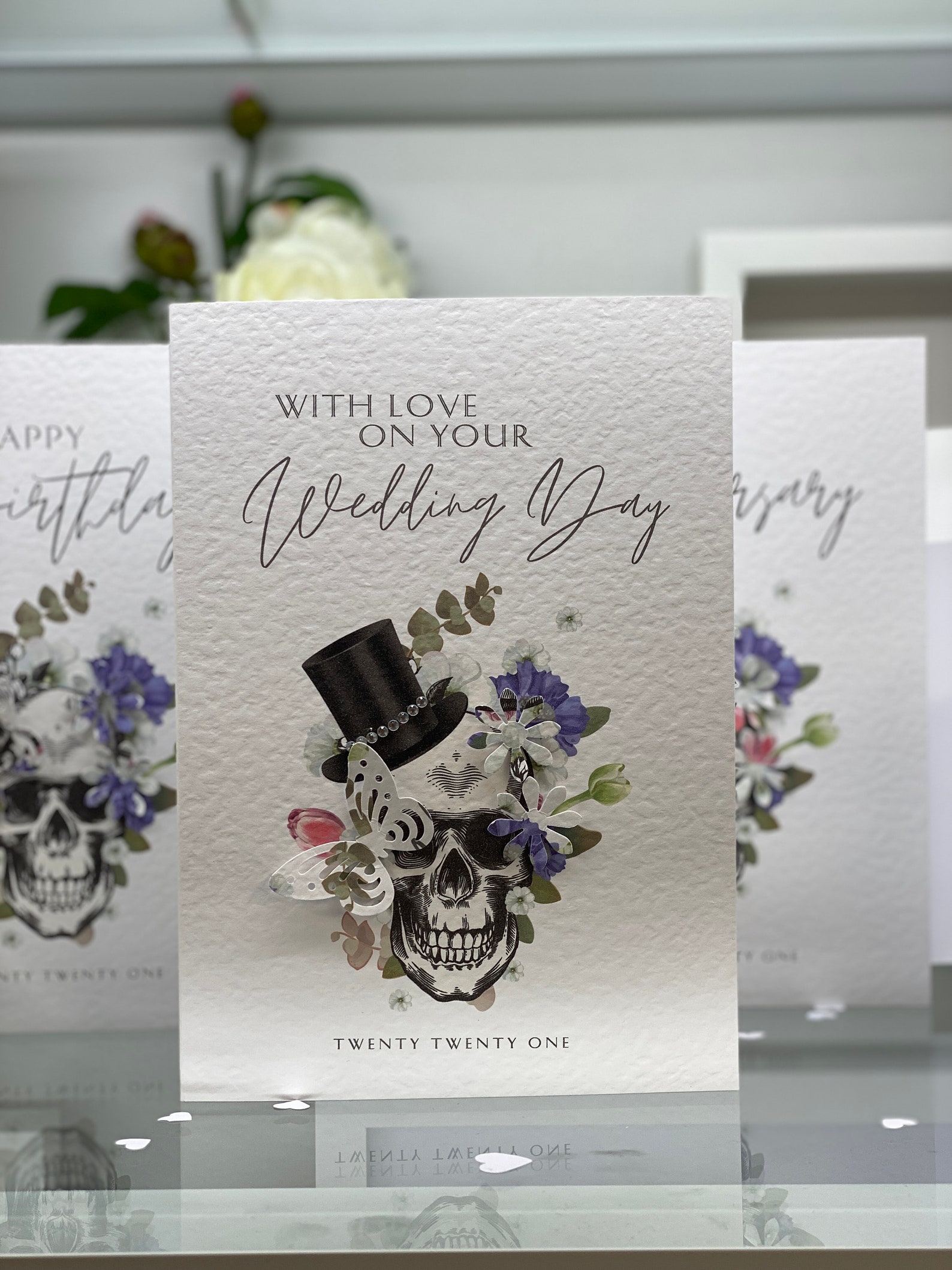 Wedding Card Wedding Skull Card Skull Wedding Card | Etsy