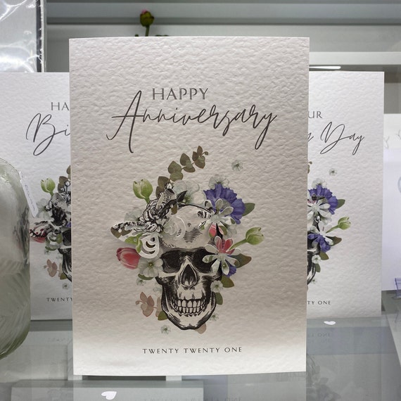 Wedding Anniversary Skull Card Personalised Skull Anniversary | Etsy