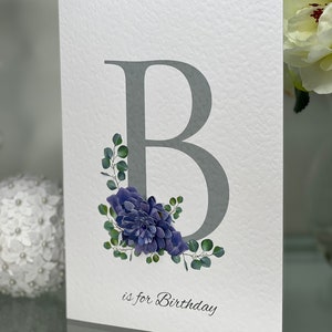 Happy Birthday Flower Card, Petite amie, Femme, Tante, Sœur, Ami Carte d’anniversaire de luxe, Carte souvenir, Carte femme, Décoré à la main